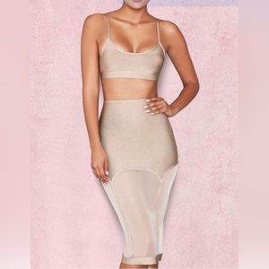 House of CB bandage/mesh skirt set
